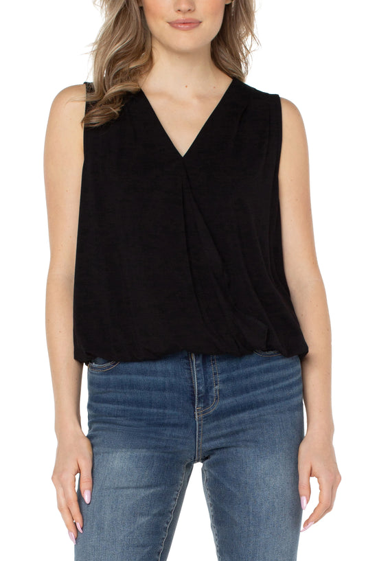 Liverpool SLEEVELESS V-NECK DRAPE FRONT KNIT TOP (Black or White)