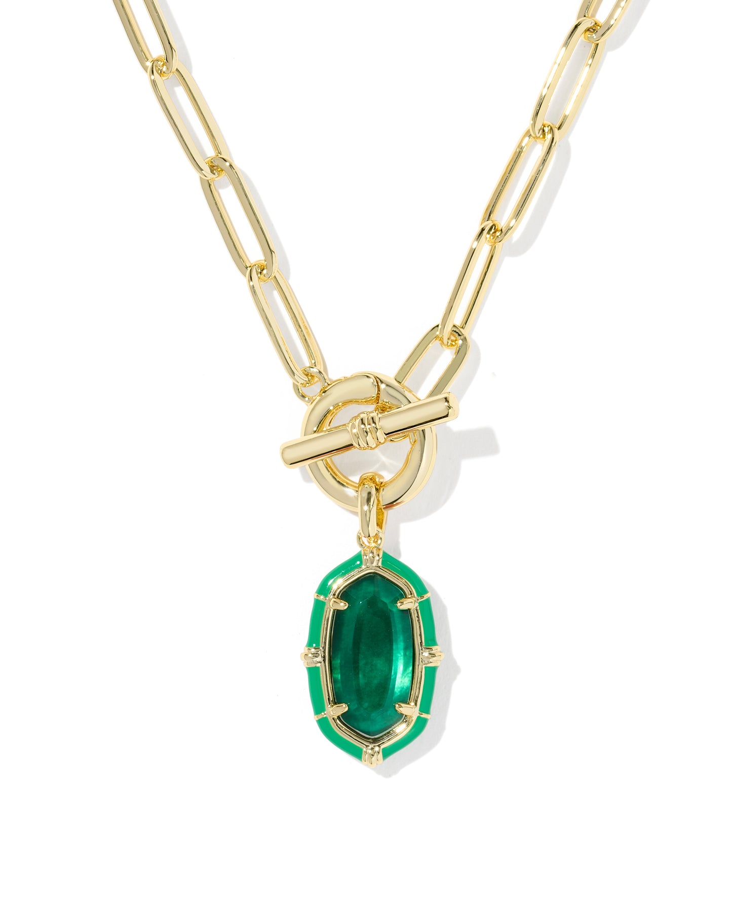 KENDRA SCOTT ELISA GOLD ENAMEL LINK AND CHAIN NECKLACE