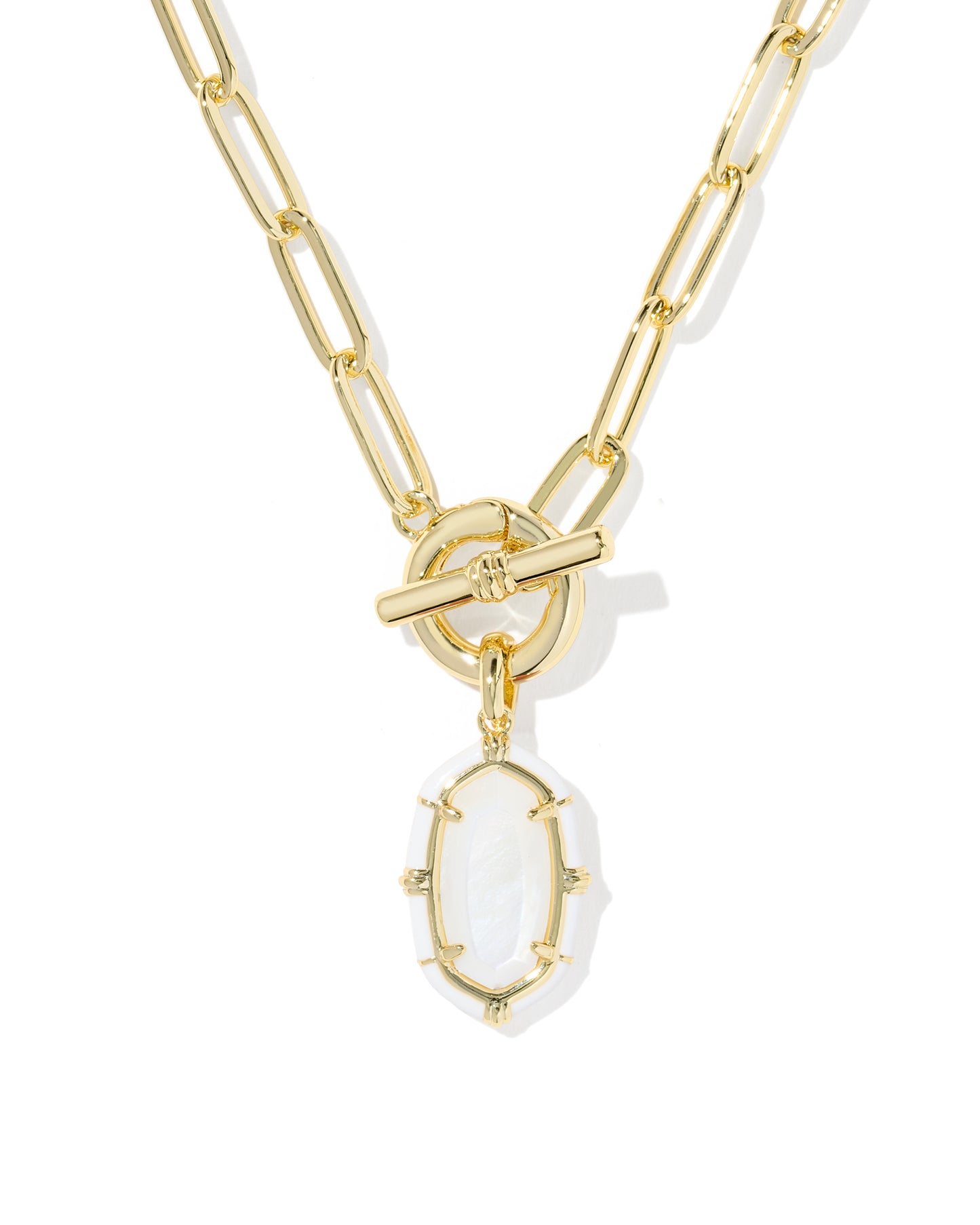 KENDRA SCOTT ELISA GOLD ENAMEL LINK AND CHAIN NECKLACE