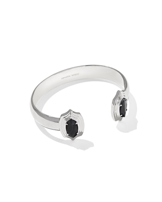 Kendra Scott ELTON STEPPED FRAME CUFF BRACELET SILVER DARK INDIGO ILLUSION