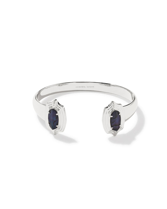 Kendra Scott ELTON STEPPED FRAME CUFF BRACELET SILVER DARK INDIGO ILLUSION
