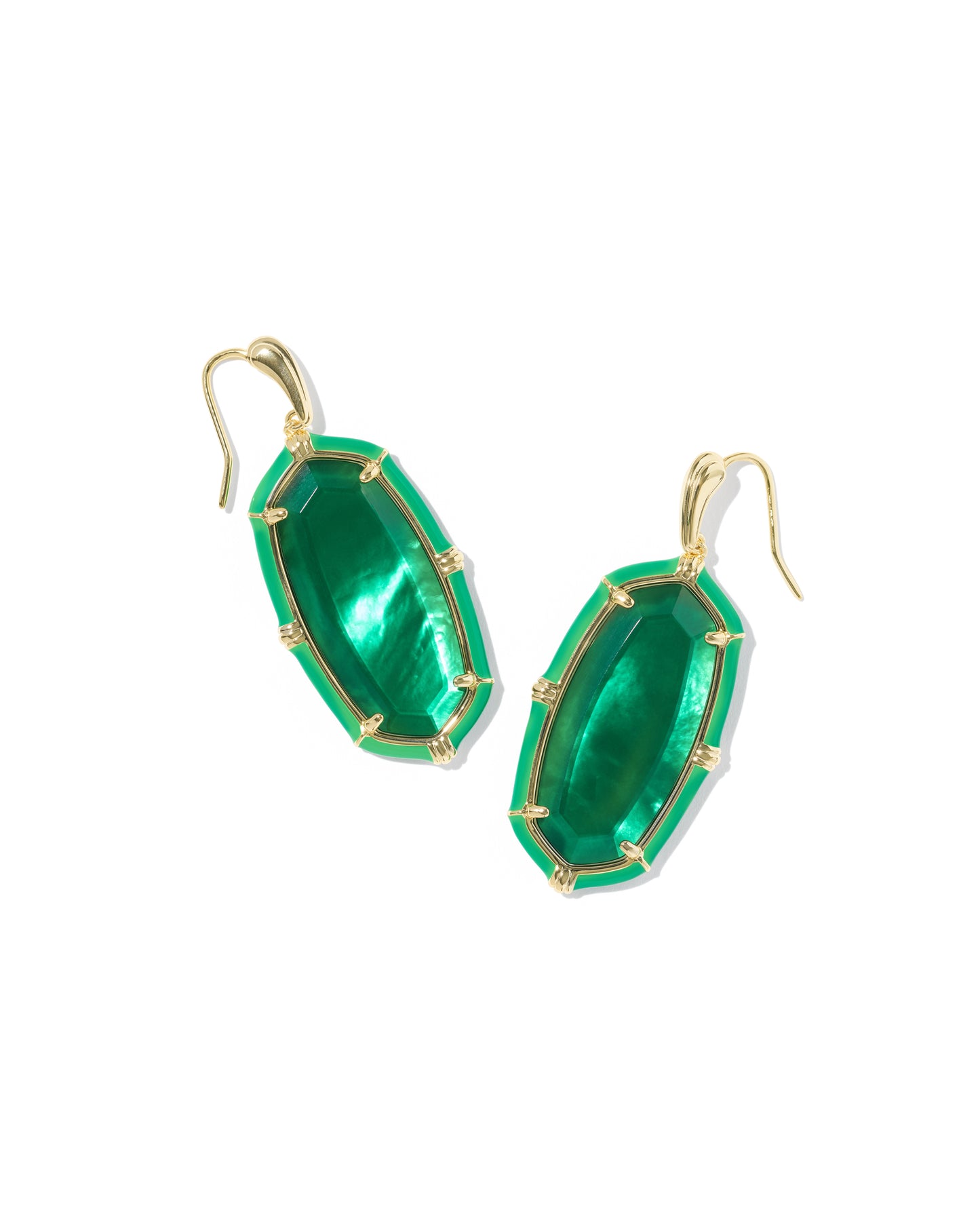 KENDRA SCOTT ELLE GOLD ENAMEL DROP EARRINGS