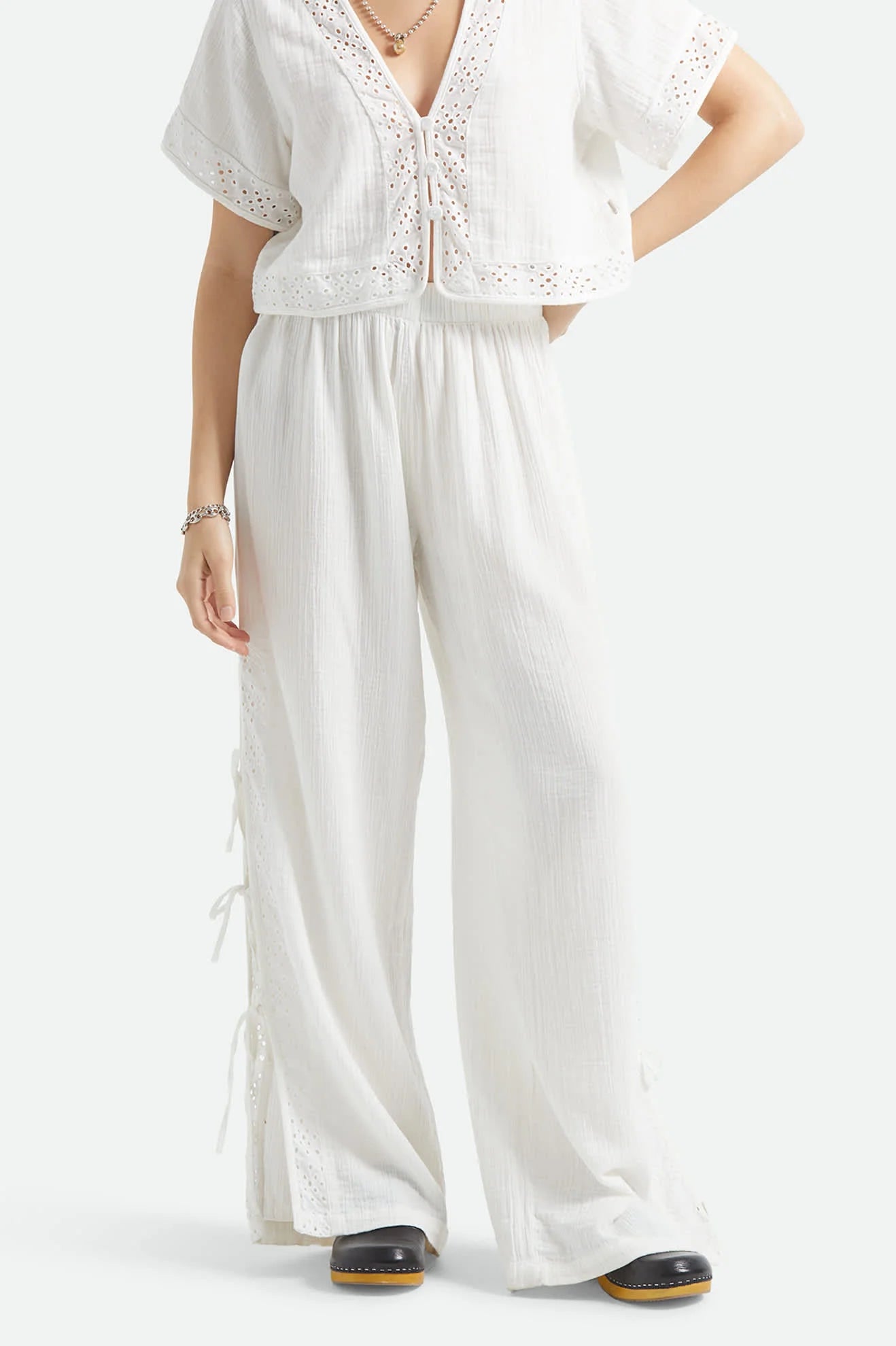 Brixton SEASIDE EYELET WIDE LEG PANT