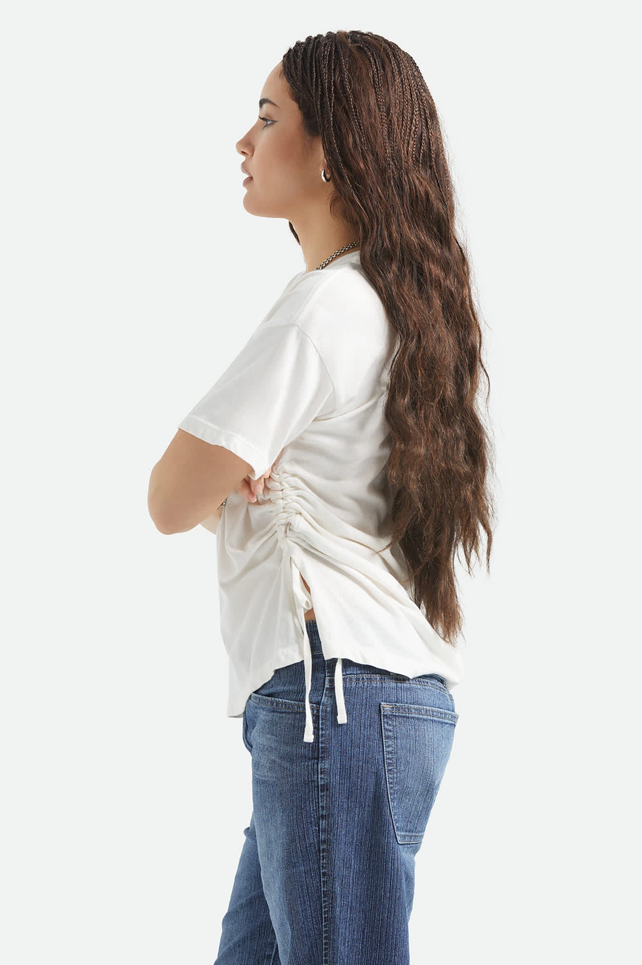 Brixton Off-White CAREFREE ORGANIC GARMENT DYE CINCH T-SHIRT