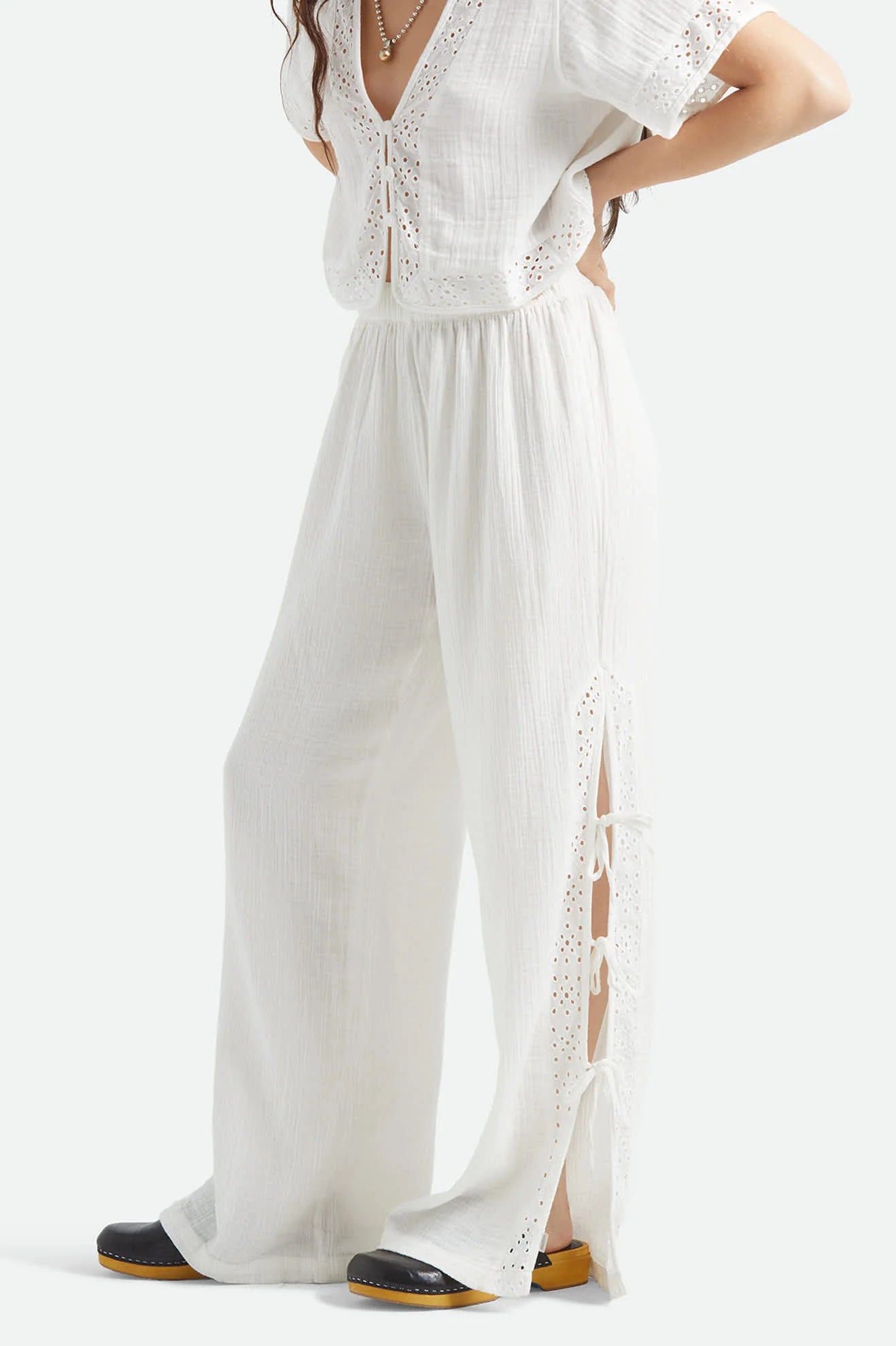 Brixton SEASIDE EYELET WIDE LEG PANT