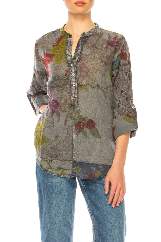 Luci Floral Tunic with Vintage Wash