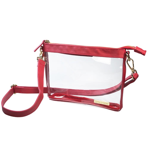 Small Crossbody - Clear PVC with Red and Gold Accents