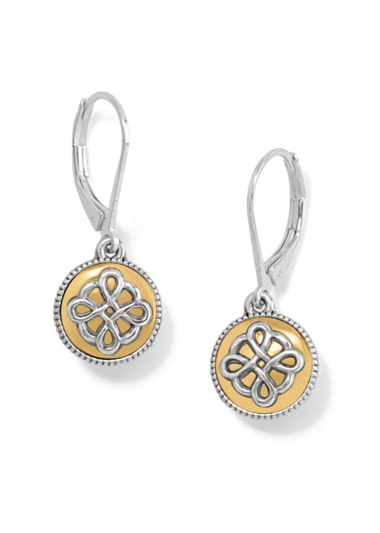 Interlok Noir Two Tone Leverback Earrings