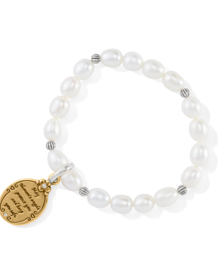 Brighton Guardian Angel Pearl Stretch Bracelet