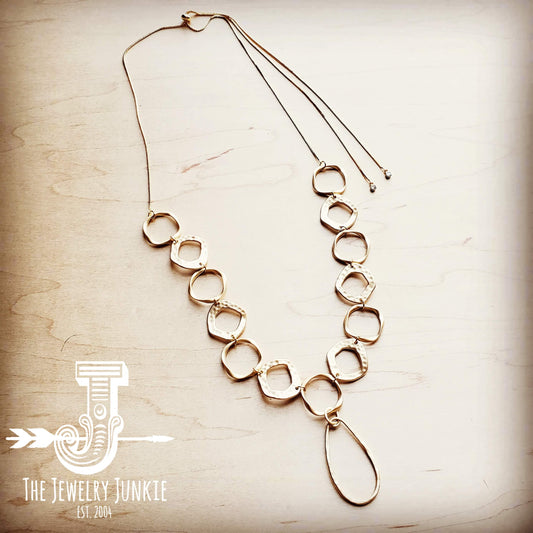 Multi Hoop Necklace with Adjustable Slide Closure 251n