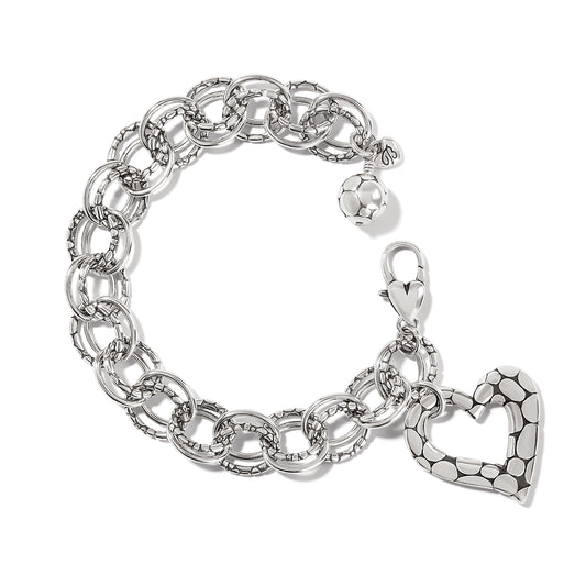 Brighton Silver Pebble Heart Bracelet