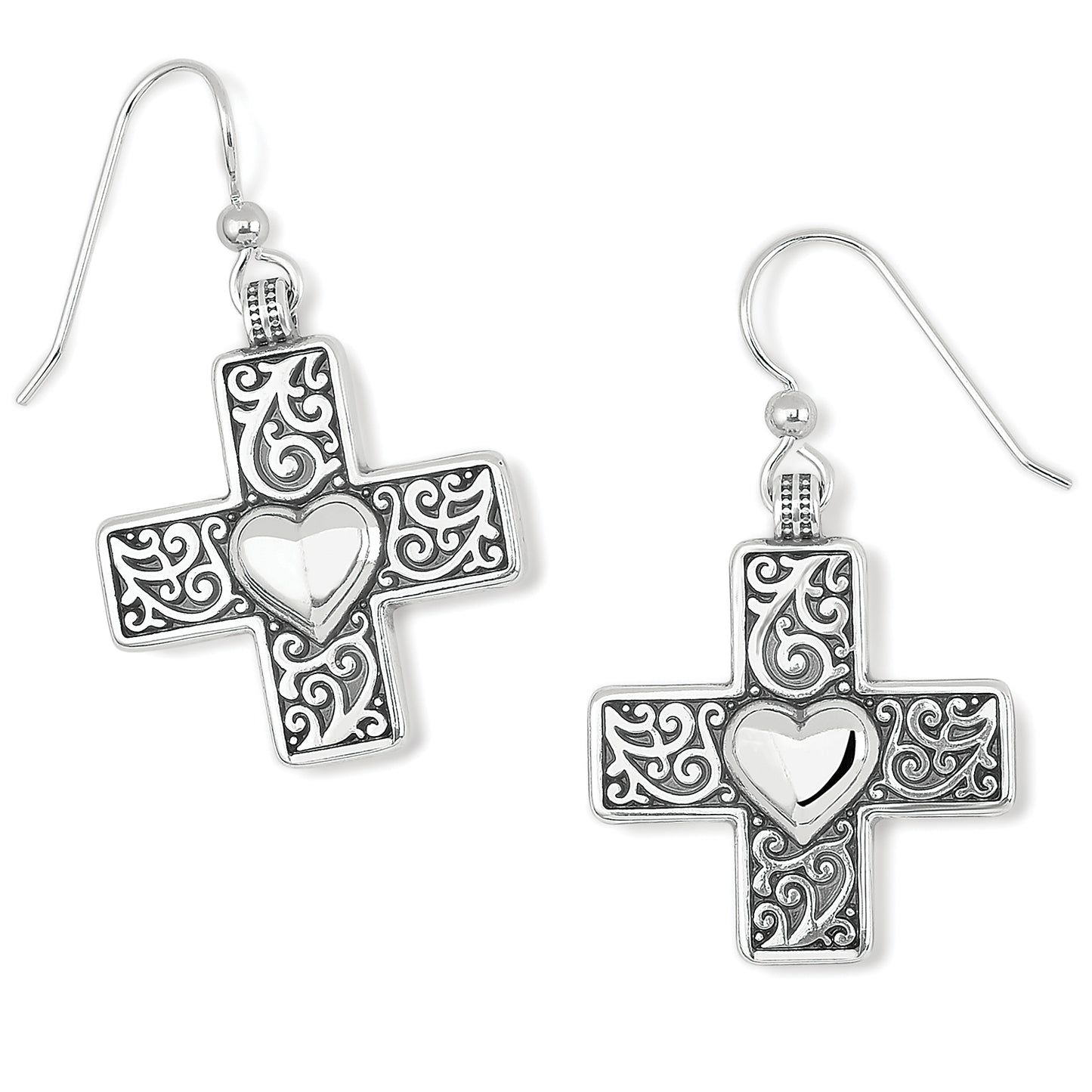 Brighton Carlotta Heart Cross French Wire Earrings