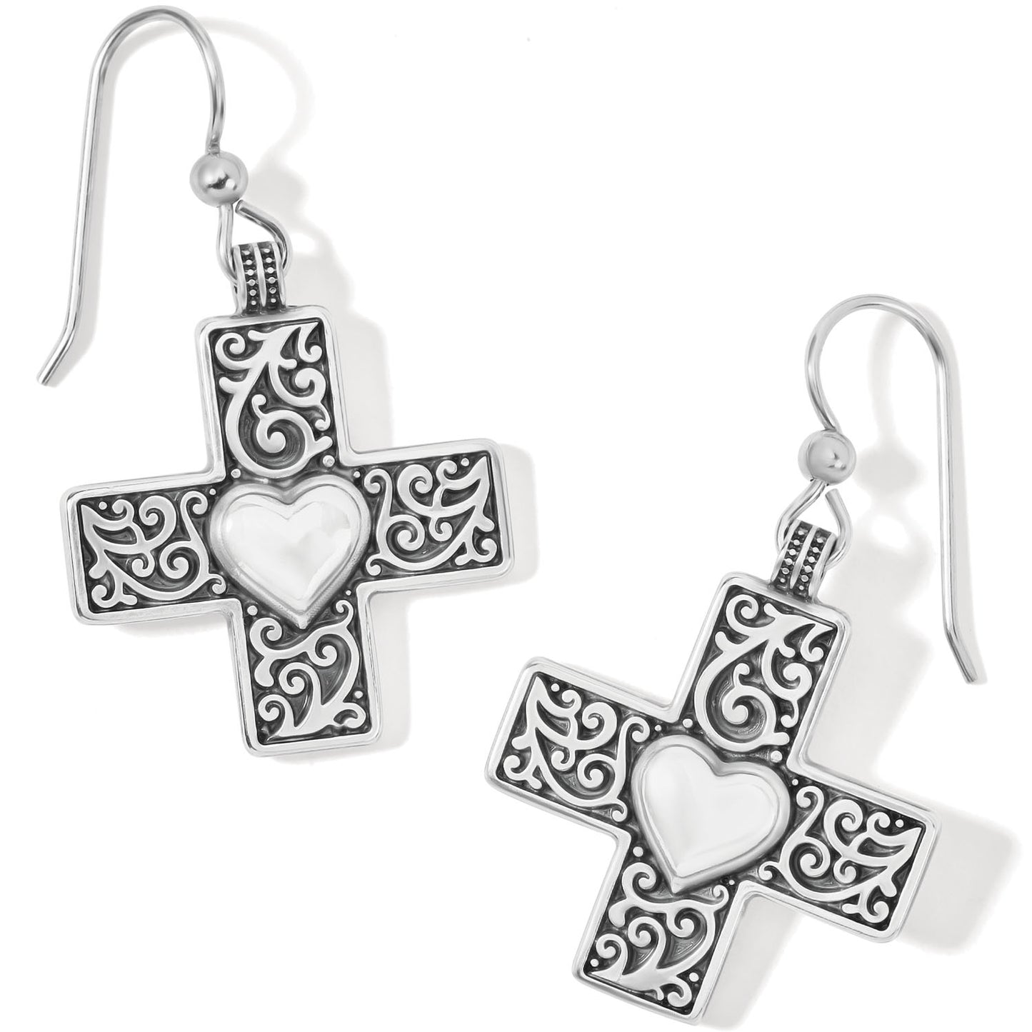 Brighton Carlotta Heart Cross French Wire Earrings