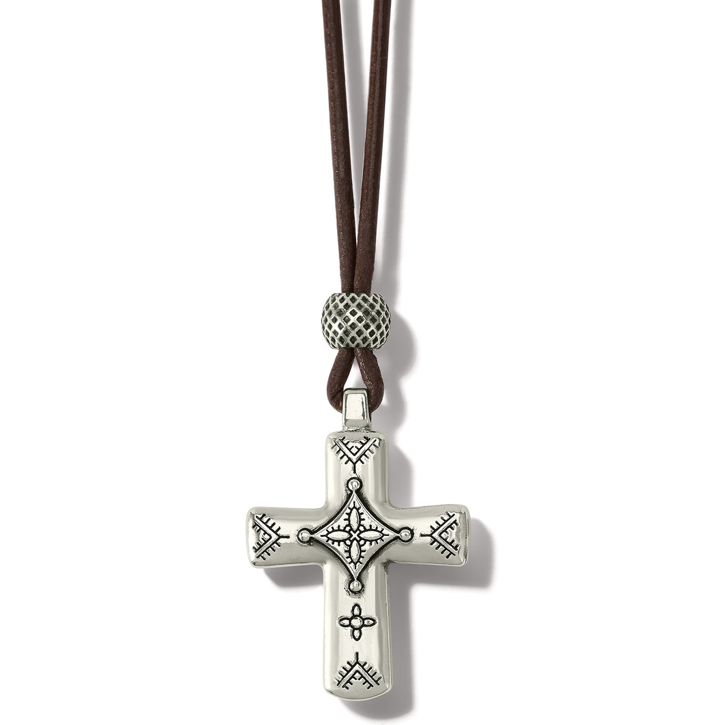 Brighton Mosaic Paseo Leather Cross Necklace