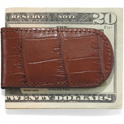 Brighton Brown Croco Money Clip
