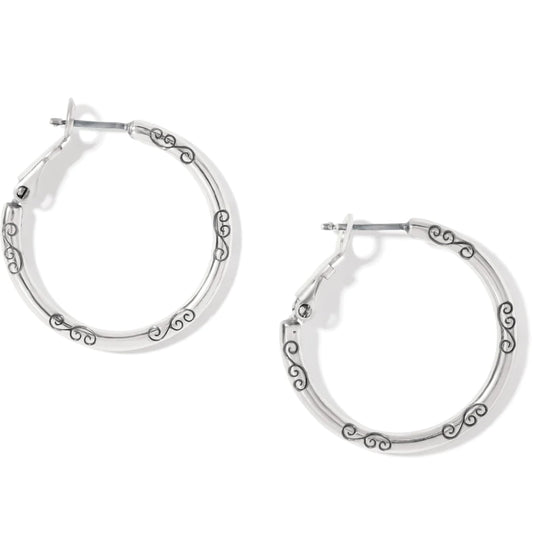 Brighton Silver Small Hoop Charm Earrings